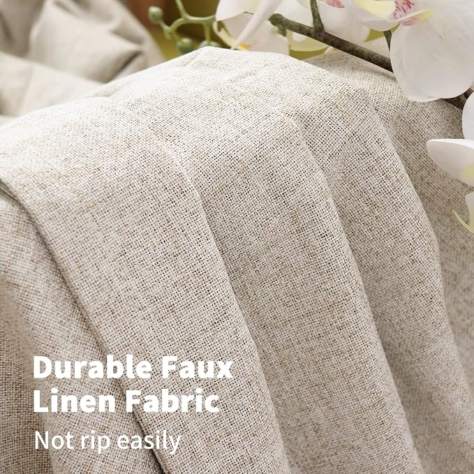 YoungsTex Linen Textured 100% Blackout Curtains - Image 5