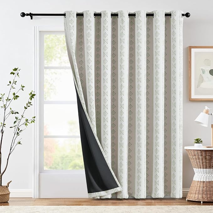 jinchan Boho Blackout Curtains 1 Panel Extra Wide Curtains 84 Inches Long | by JINCHAN