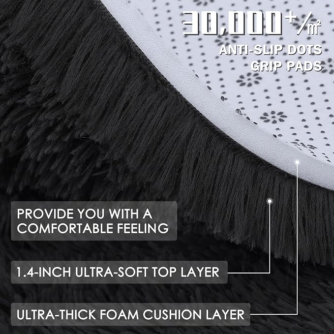 OLANLY Area Rugs for Living Room Bedroom, Machine Washable 4x5.9 ft Soft Fluffy - Image 9