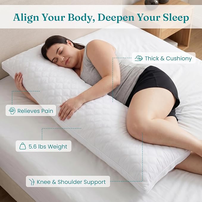 Oubonun Full Body Pillow for Sleeping-Adjustable Firm and Fluffy Body Pillows - Image 3