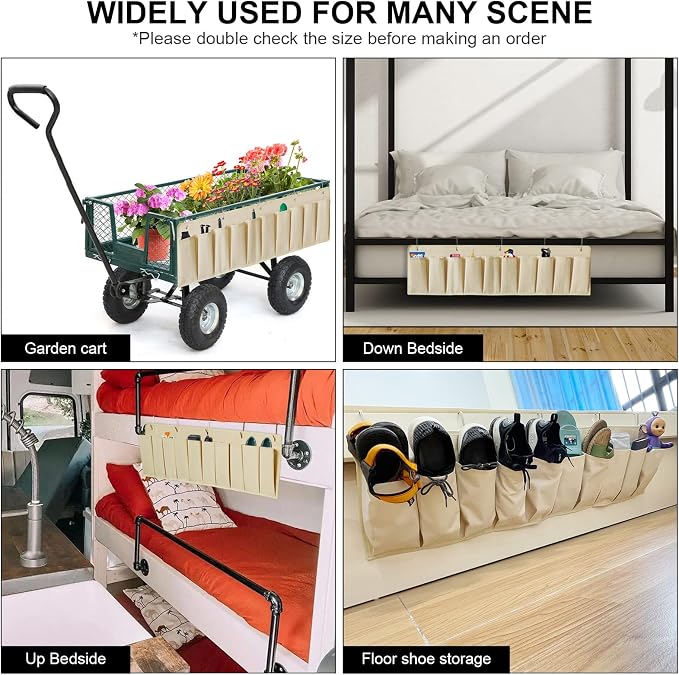 RVZONE RV Shoe Pockets 10 Pockets Heavy Hanging Bedside Storage Organizer - Image 5