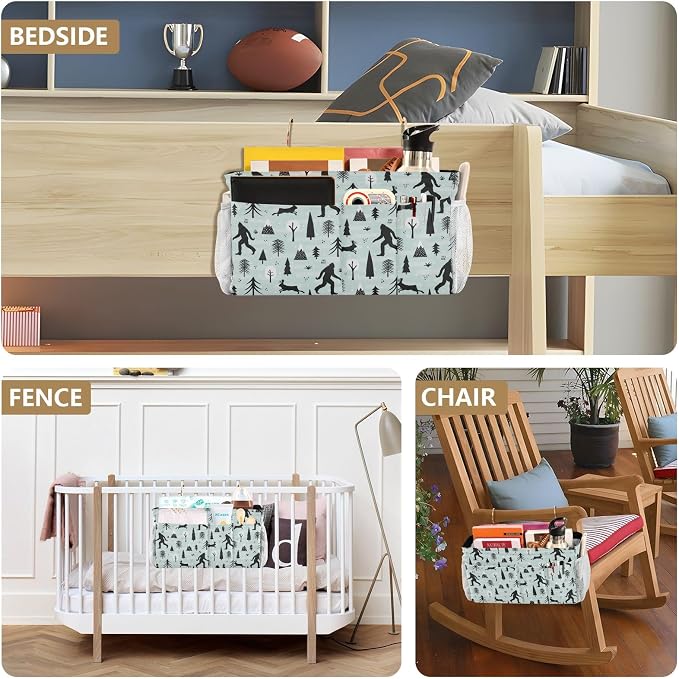 Sasquatch tag8 Bedside Caddy Storage Bag Bedside Organizer - Image 8