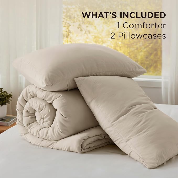 Bedsure California King Comforter Set, Sand Soft Prewashed Bedding - Image 6