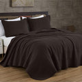 Chezmoi Collection Kingston Queen Size Bedspread Set, 3-Piece Brown Oversized by ChezmoiCollection