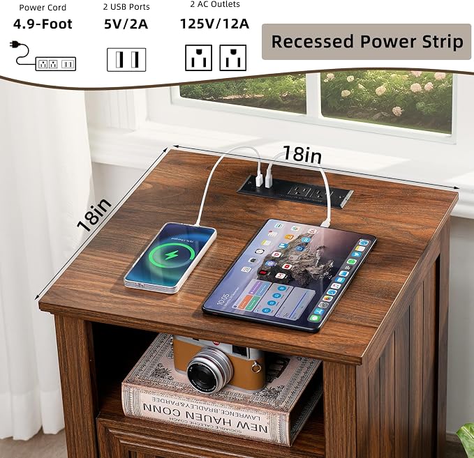 Joaxswe 18" Farmhouse Nightstand - Image 5