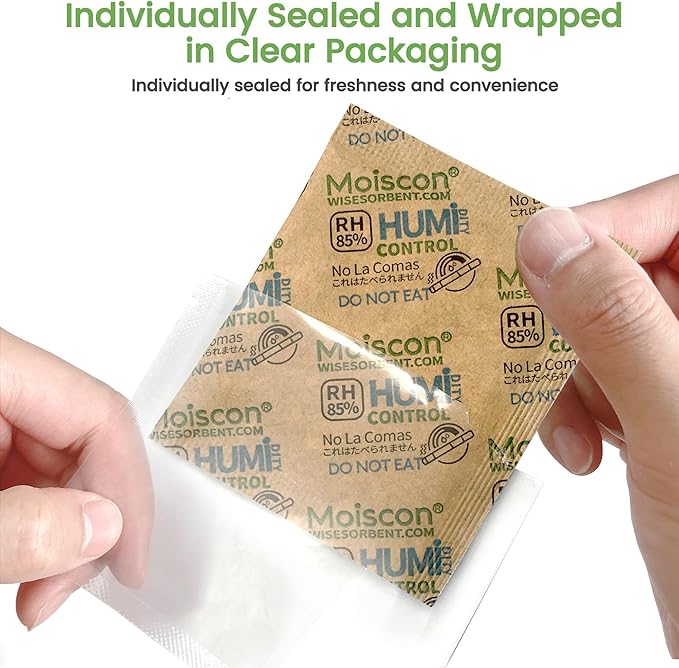 Wisesorb 30 Pack 85% RH Size 8 Two-Way Humidity Control Packs for Wooden Musical Instruments, 8 Gram Moisture Control Packets for Bagpipe Reeds, Saxophone Reeds Individually Wrapped