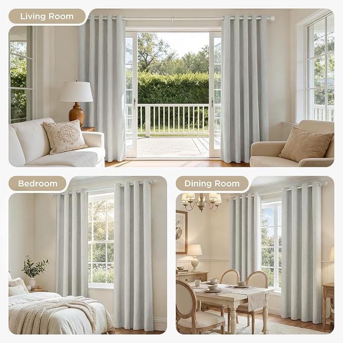 Joydeco 100% Blackout Curtains 63 Inch Length, Living Room Curtain 2 Panels Set - Image 7