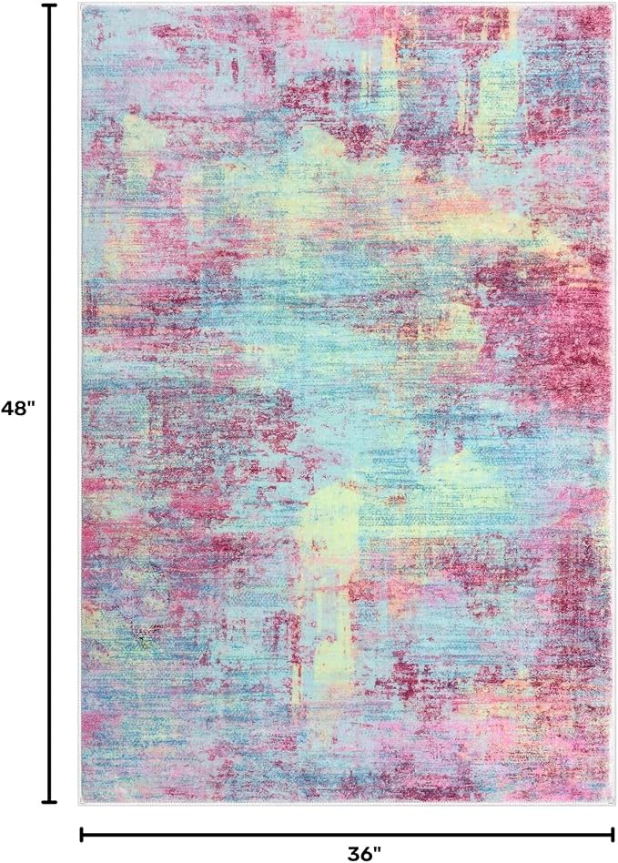 Abstract Area Rug 3x4 Ft Washable Rugs - Image 2
