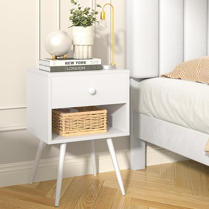 VECELO Nightstands Set of 2, Mid Century Modern End Bedside Table, Night Stand - Image 7