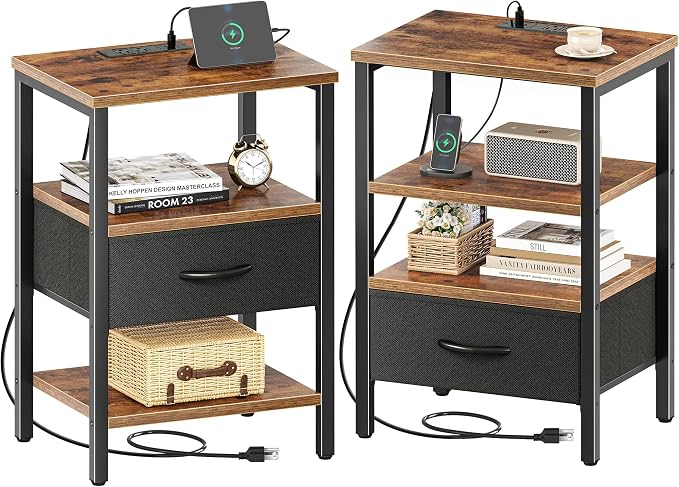 SUPERJARE Nightstand Set of 2 by SUPERJARE
