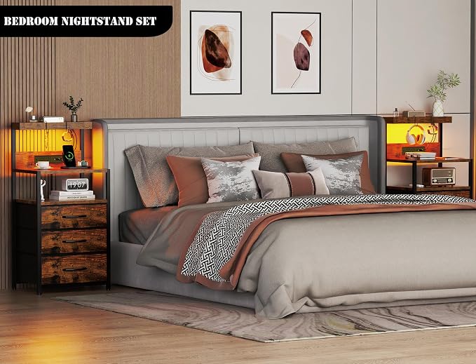SZLHANJZ Nightstand Set of 2, - Image 2