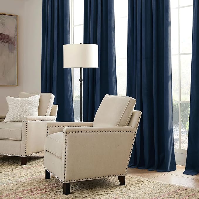 RYB HOME Velvet Curtains 102 inches Long, Extra Long High Ceiling Curtains | - Image 6