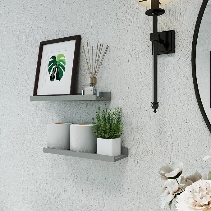 Grey Floating Shelves for Wall Decor, 14 in Shelf - Image 6