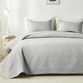 akkialla 118"x106" Light Grey California King Quilt Set, Oversized Floor-Length by akkialla