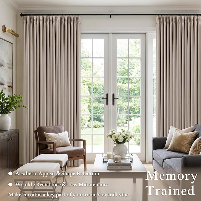 60 Inch Extra Wide 100% Blackout 84 Inch Curtains 1 Panel, Burlywood Birch | - Image 3