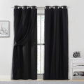 Bujasso Black Full Blackout Curtain Panels by Bujasso