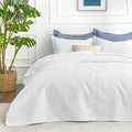Love's cabin Oversized King Size Quilt Bedding Set White Bedspreads by Lovescabin