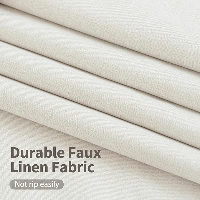 YoungsTex Linen Blackout Curtains 45 Inch Length, Grommet Darkening Drapes | - Image 5