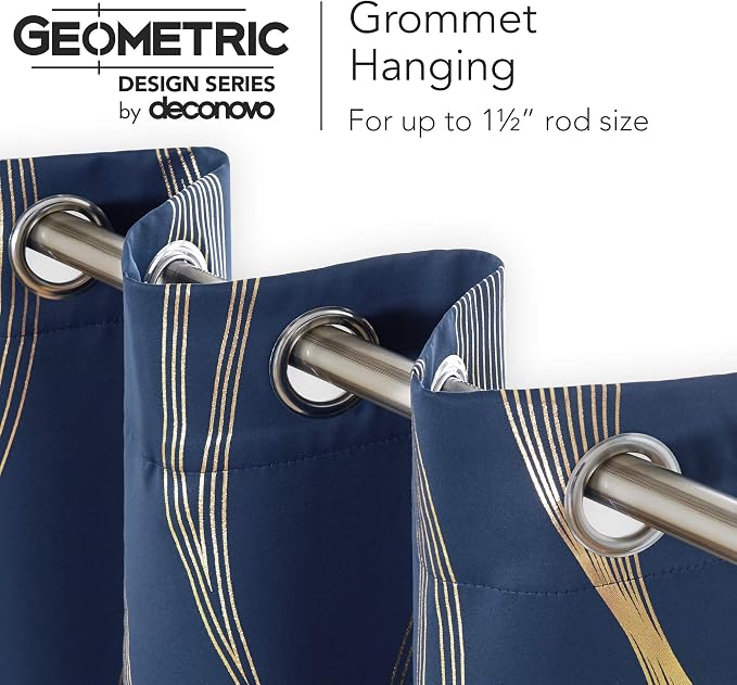 Deconovo Curtains for Living Room, Pattern Blackout Curtains 72 Inches Long | - Image 4
