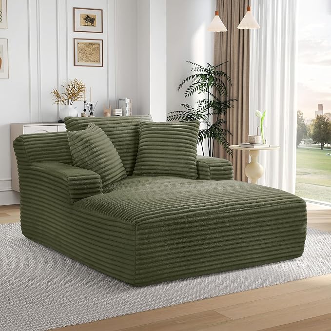 Oversized Chaise Lounge Chair Indoor, Comfy Fluffy Cloud Couch, Modern Deep - Image 9