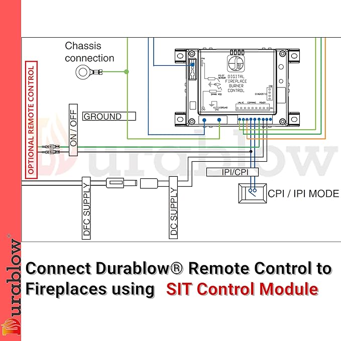 Durablow SH3002 Gas Fireplace WiFi Smart Home Remote Control for Millivolt Valve, Compatible with Alexa, Google Home (On/Off + Timer + Thermostat + Schedule Programmable) Black