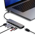Satechi 7 in 1 USB C Hub Multiport Adapter with Ethernet, HDMI 4K@60Hz, 100W PD Charging, 2X USB-A Data Ports, Micro/SD Card Readers for MacBook Air/Pro M5/M4, iPad, Windows - Space Gray