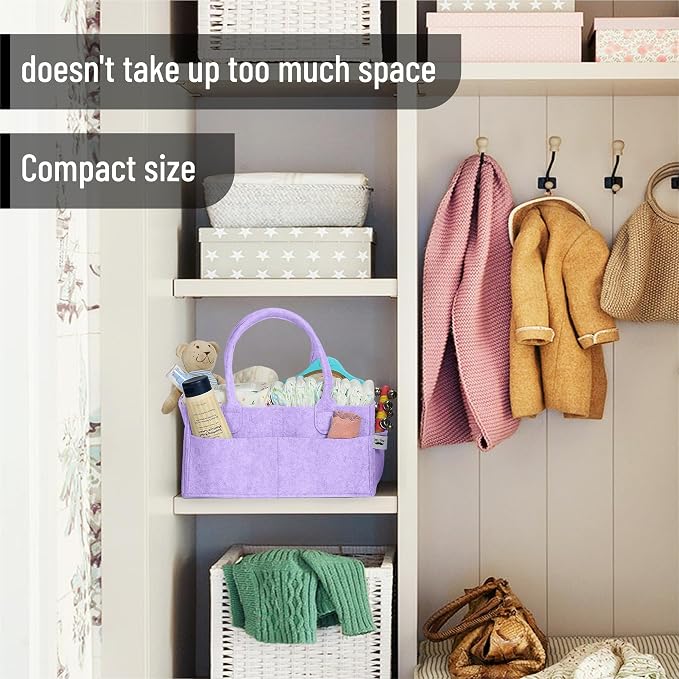 Mr. Pen- Baby Diaper Caddy Organizer, lavender dream | Nursery Storage Bin and - Image 5
