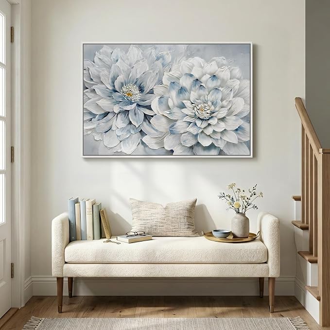 Framed Floral Wall Art, Modern Botanical Canvas Prints Artwork - Image 2