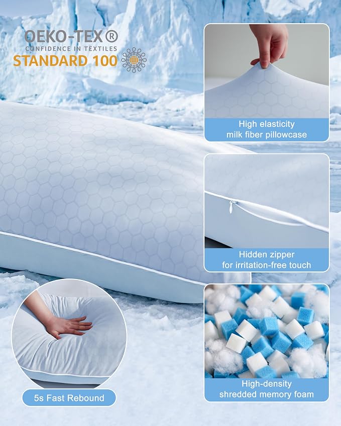 YZ HOME Cooling Body Pillow for Adults, Cold Touch Fabric | Body Pillow for - Image 4