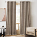 RYB HOME Taupe Velvet Curtains 96 inches by RYBHOME