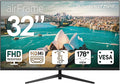 Packard Bell airFrame 32" FHD Monitor, 1920x1080, Ultrawide, VESA Mount Compatible, Tilt Adjustment, HDMI/VGA, Slim Bezel, for Home, Office, and Light Gaming
