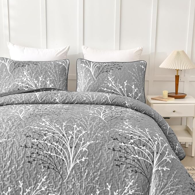 DJY Grey Quilt Set California King Size - Image 8