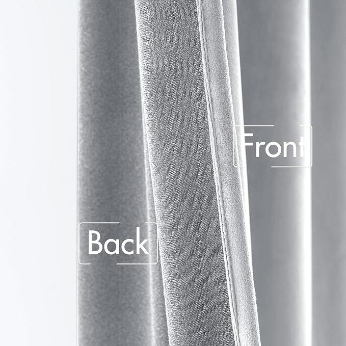 MIULEE Greyish White Velvet Blackout Curtains 52x108 inches 2 Panels | Luxury - Image 6