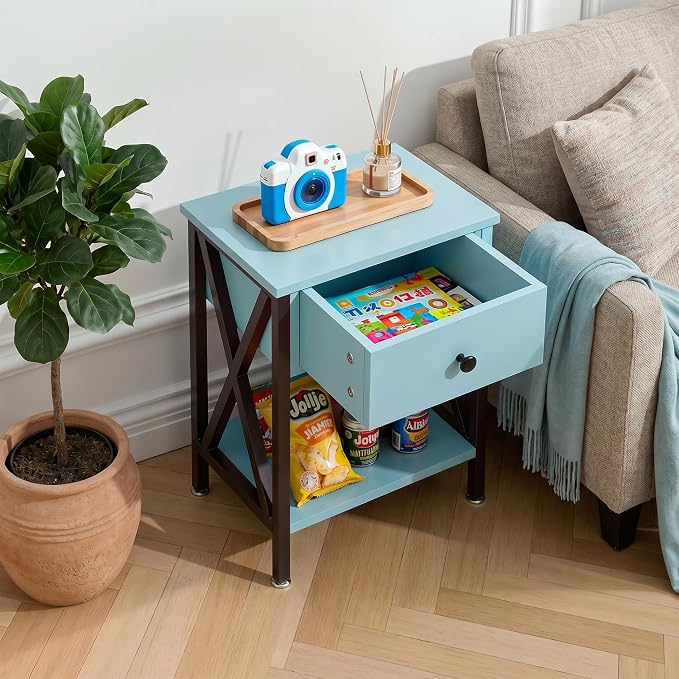 VECELO Nightstand, Modern Bedside End Table, Night Stand - Image 6