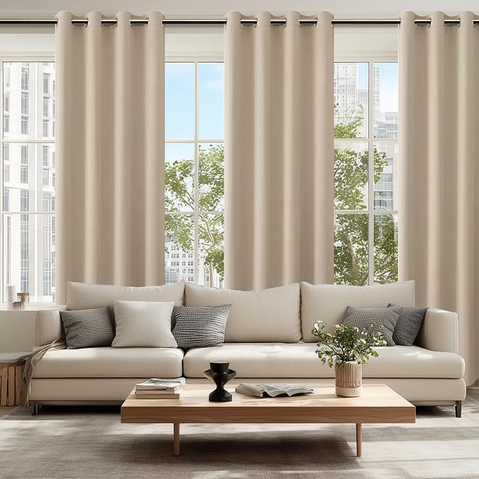 Blackout Curtains for Bedroom, 52 x 84 Inches Long, Taupe 2 Panels | Thermal - Image 6