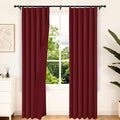 Etherealveil Wine Red Pinch Pleated Blackout Curtains 2 Panels 40"x84" | Back by Etherealveil