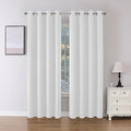 Joydeco 60% Blackout White Curtains 90 Inch Length 2 Panels Set, Thermal by JOYDECO