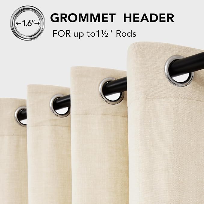 Deconovo Light Beige Linen Curtains - Image 5