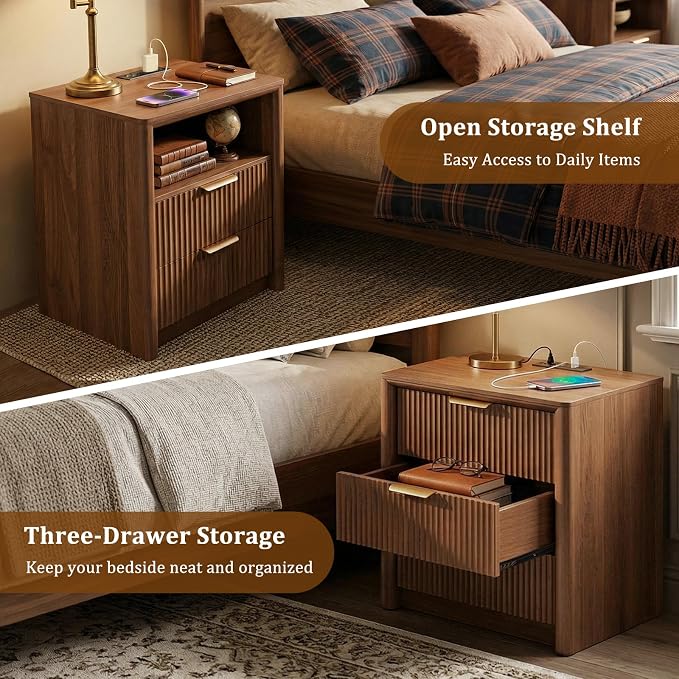 LYNCOHOME 23" Fluted Nightstand - Image 5