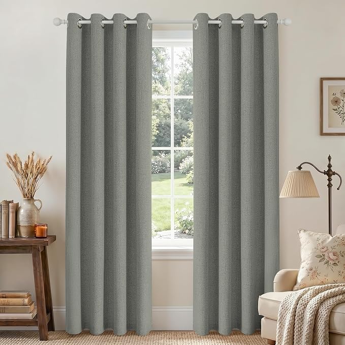 Joydeco Blackout Curtains 84 Inches Long 2 Panels Burg, Room Darkening Curtains by JOYDECO