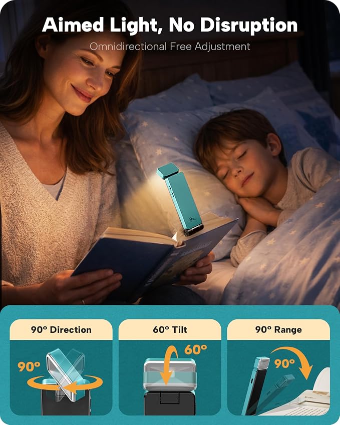 86lux Book Light, Rechargeable Clip-On LED Reading Light - Image 4