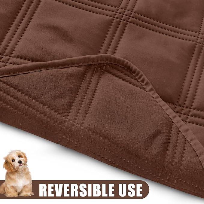 Smiry Waterproof Dog Bed Cover Blanket 68x82, Soft Reversible Pet Blanket, Washable Leakproof Cats Dogs Couch Cover for Sofa, Couch, Furniture, Lattice, Brown/Brown
