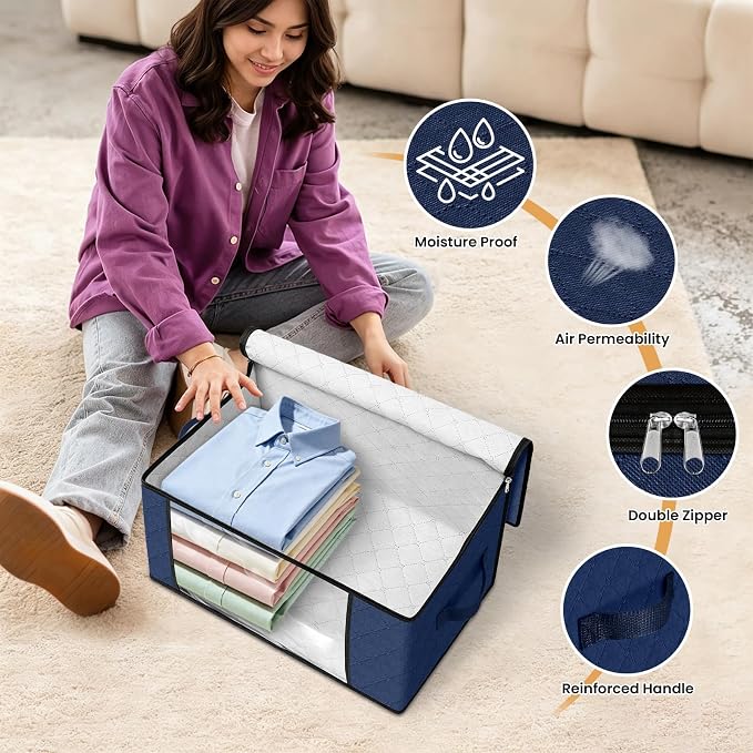 35L Closet Organizers, Foldable Under Bed Storage Containers | Storage Bags - Image 4