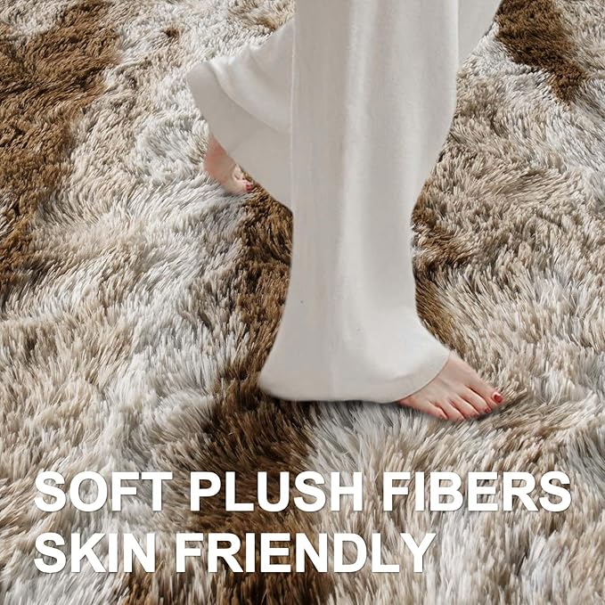 Area Rugs for Living Room, 5x7 Feet Soft Fluffy Shagg Plush Rug High Pile Large - Image 4