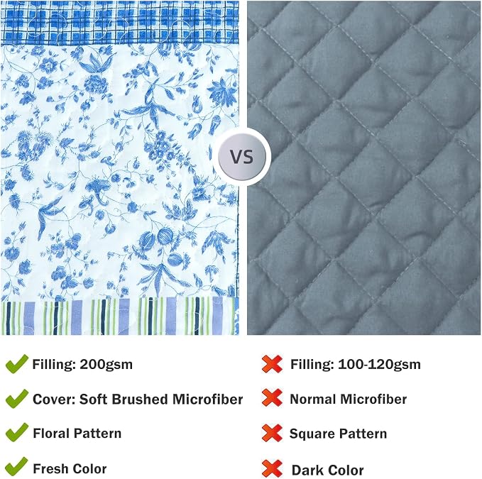 Cmfshape Summer Floral King Quilted Bedspread, Romantic Pink Quilt Set - Image 5