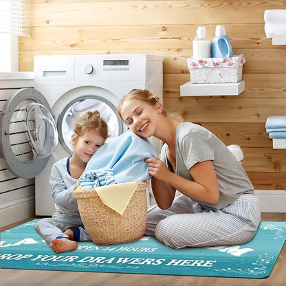 Zoke Laundry Room Rug Runner Stylish Non-Slip Laundry Room Mat 24"x72", Versatile, Waterproof Runner for Laundry, Kitchen, and Bathroom, Mudroom Decor and Farmhouse Charm