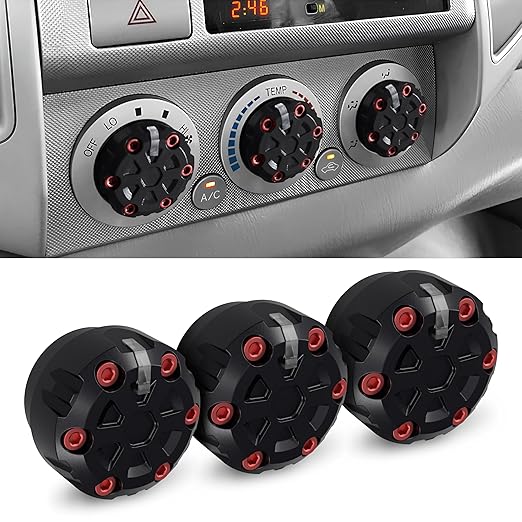 2nd Gen Tacoma Accessories AC Knob Upgrade - 2005,2006,2007,2008,2009,2010,2011,2012,2013,2014,2015 Tacoma Climate Control Dial Mods Set - 2nd Gen Tacoma Mods - for Toyota Interior Replacement Kit