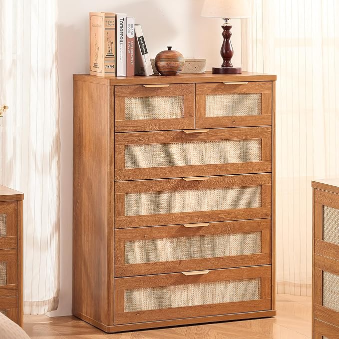 LEYAOYAO Rattan Dresser for Bedroom - Image 4