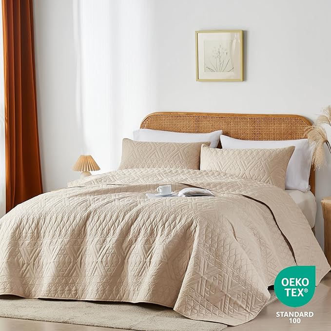 akkialla Full/Queen Size Quilt Bedding Set, Modern Style Geoetric Pattern - Image 2