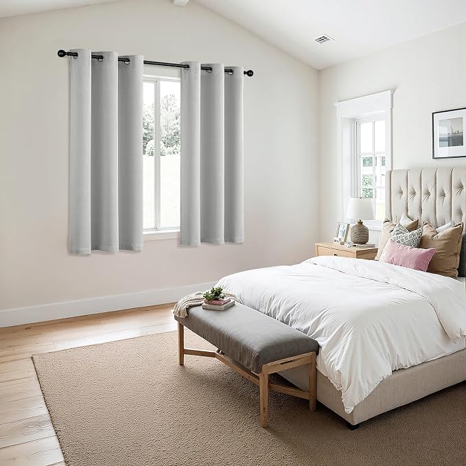 MIULEE Blackout Curtains for Bedroom 2 Panels 40 x 63 Inch Long Silver | - Image 6